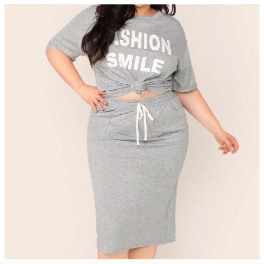SHEIN Sweat Top & Skirt Set 2X(16-18) Worn Once
